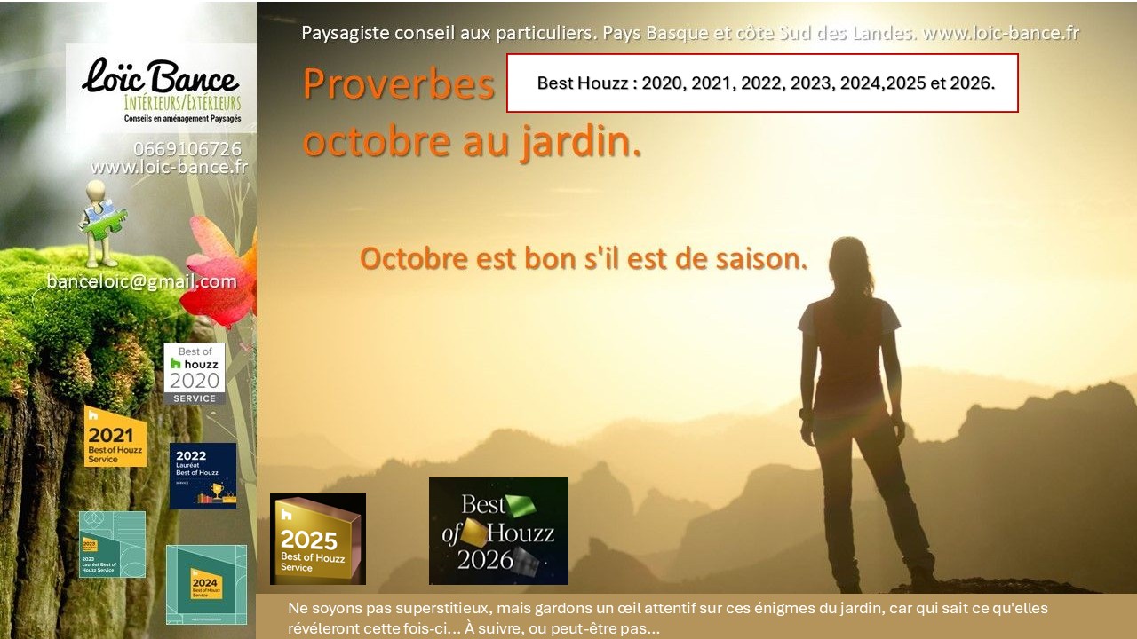 Proverbes d'octobre au jardin Bayonne paysages